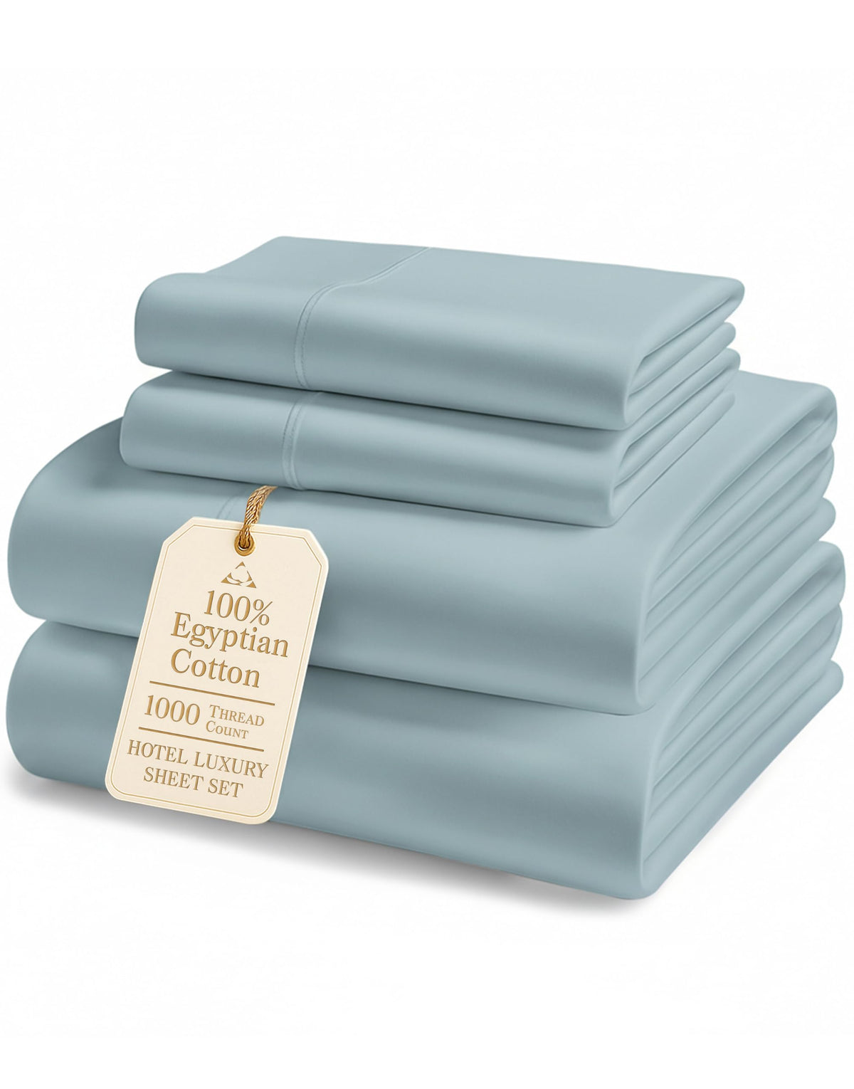Lane Linen 1000TC Egyptian cotton sheet set close-up shows silky sateen finish and premium softness.