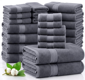 Lane Linen 24-piece towel set image shows complete family bath essentials for everyday use.
