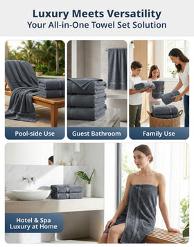 Lane Linen 4-pack towels ideal for family bathrooms and guests.
