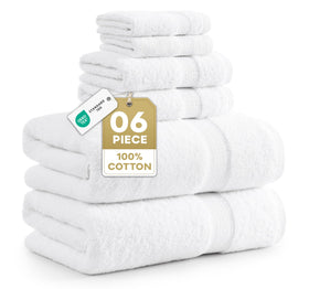 Lane Linen 6-piece towel set on display for luxe bathroom styling