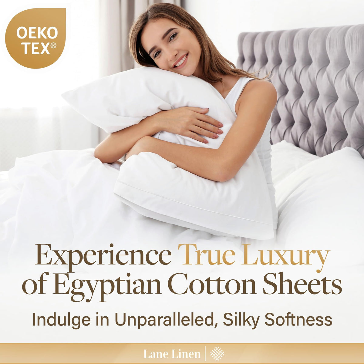 Lane Linen Alpine Frost king flat sheet in luxurious sateen weave for silky softness