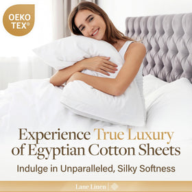 Lane Linen Alpine Frost king flat sheet in luxurious sateen weave for silky softness
