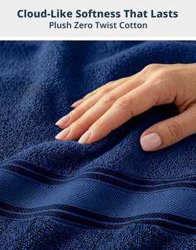 Lane Linen navy bath towel 28x54 inches for full coverage