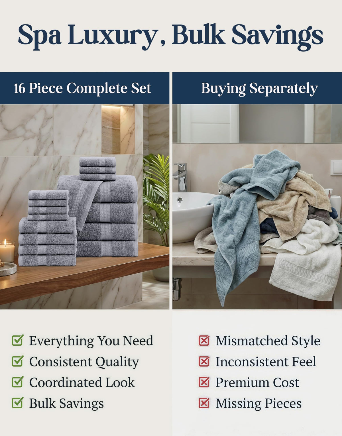 Lane Linen bath towels offering full-body coverage with generous sizing.