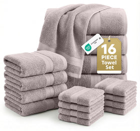 LANE LINEN bath towels in platinum shade, plush and highly absorbent for daily use.