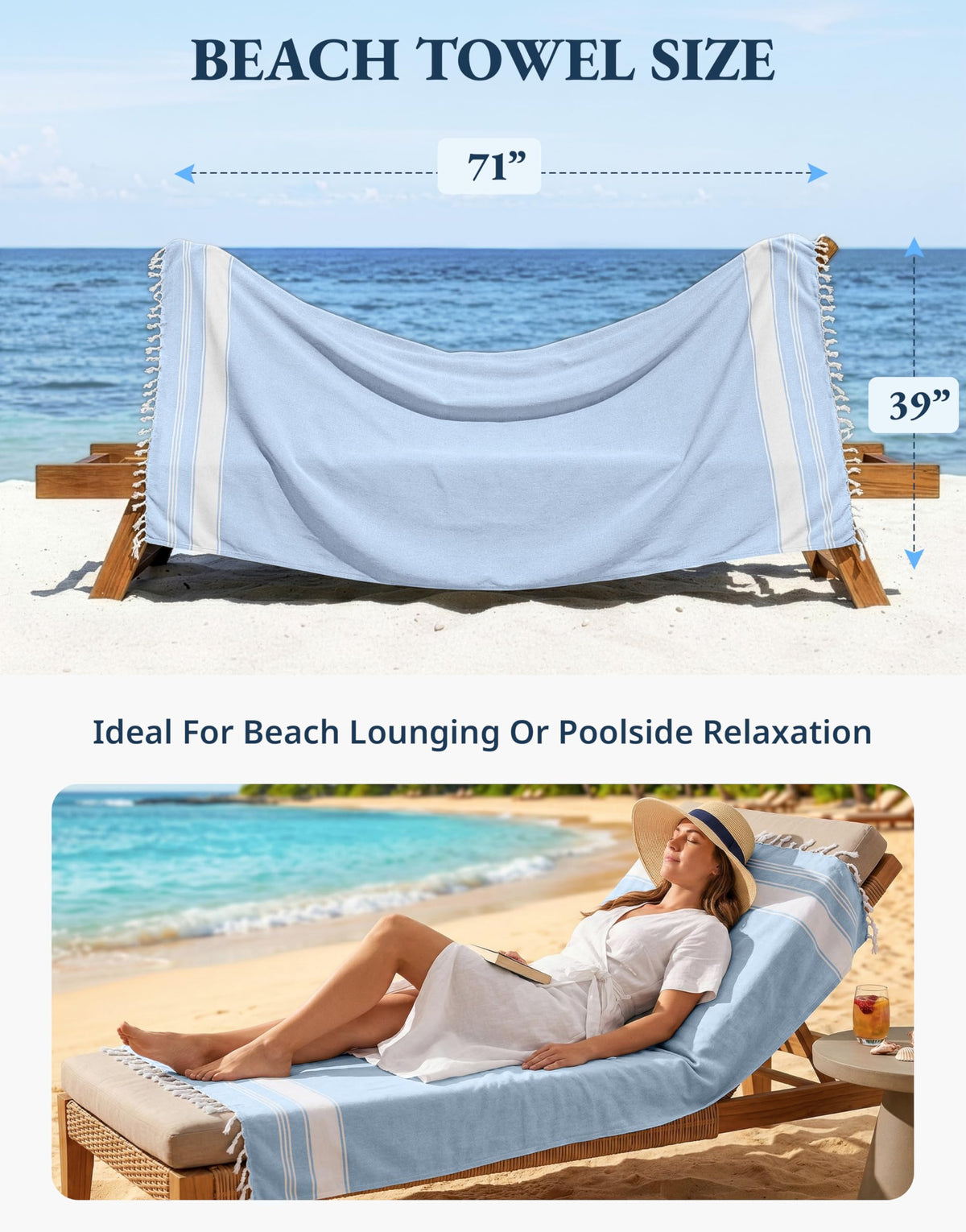 Lane Linen sand-free bag demo demonstrates easy cleanup after beach time.