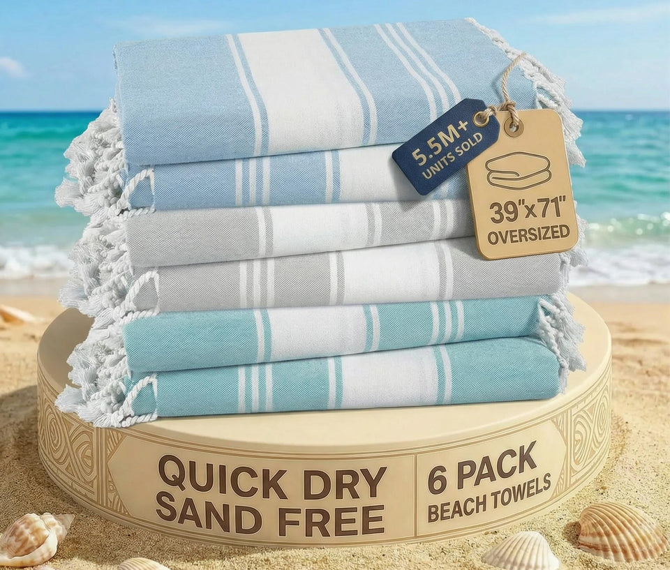 Lane Linen oversized 39x71 beach towel for poolside lounging and quick drying