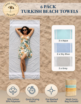 Lane Linen sand free towel with bag for easy sand cleanup