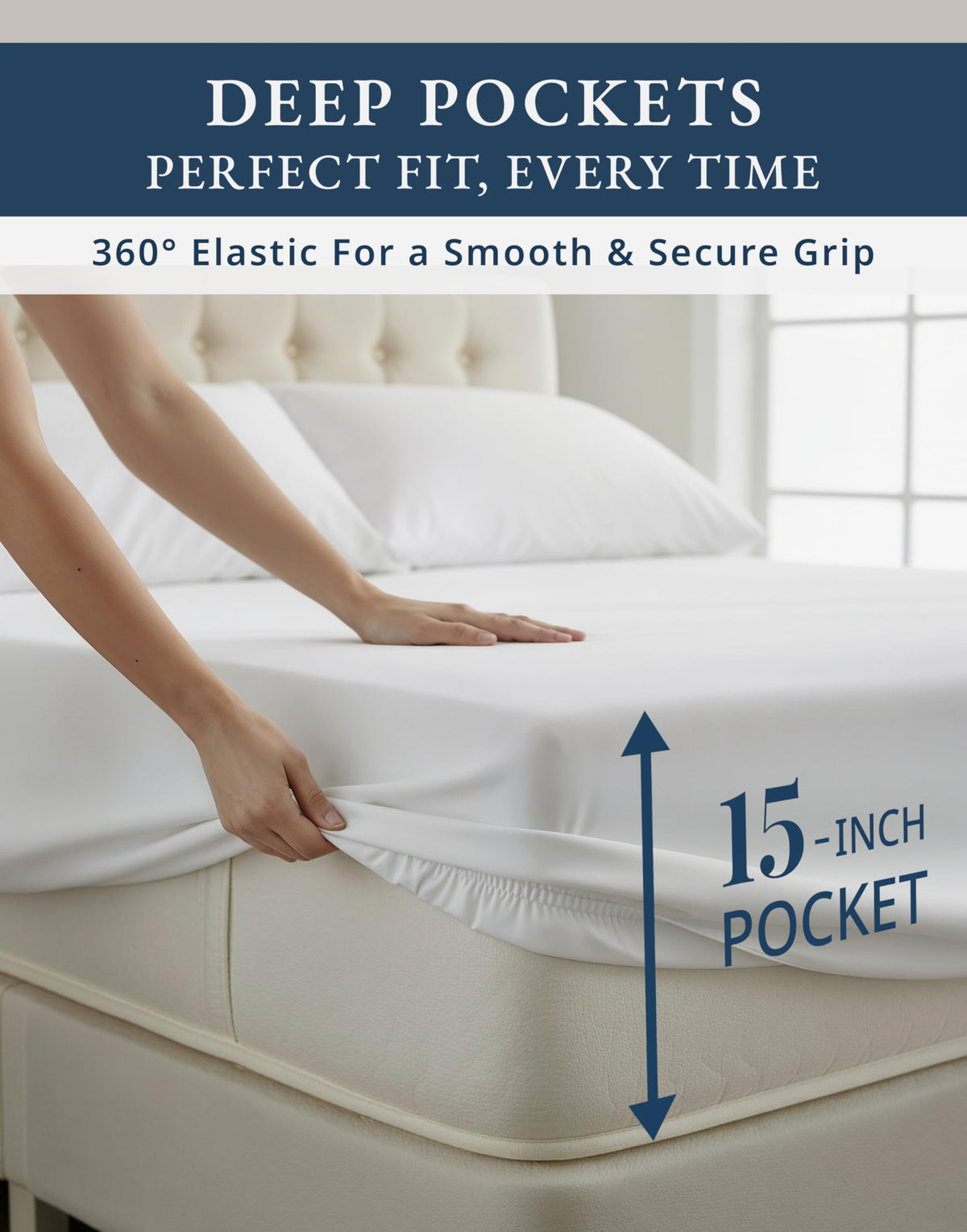 Lane Linen bedroom scene at night shows serene bedding setup