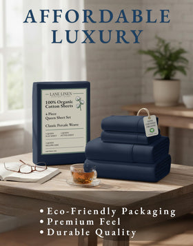 Lane Linen breathable cooling cotton sheets support year-round comfort.