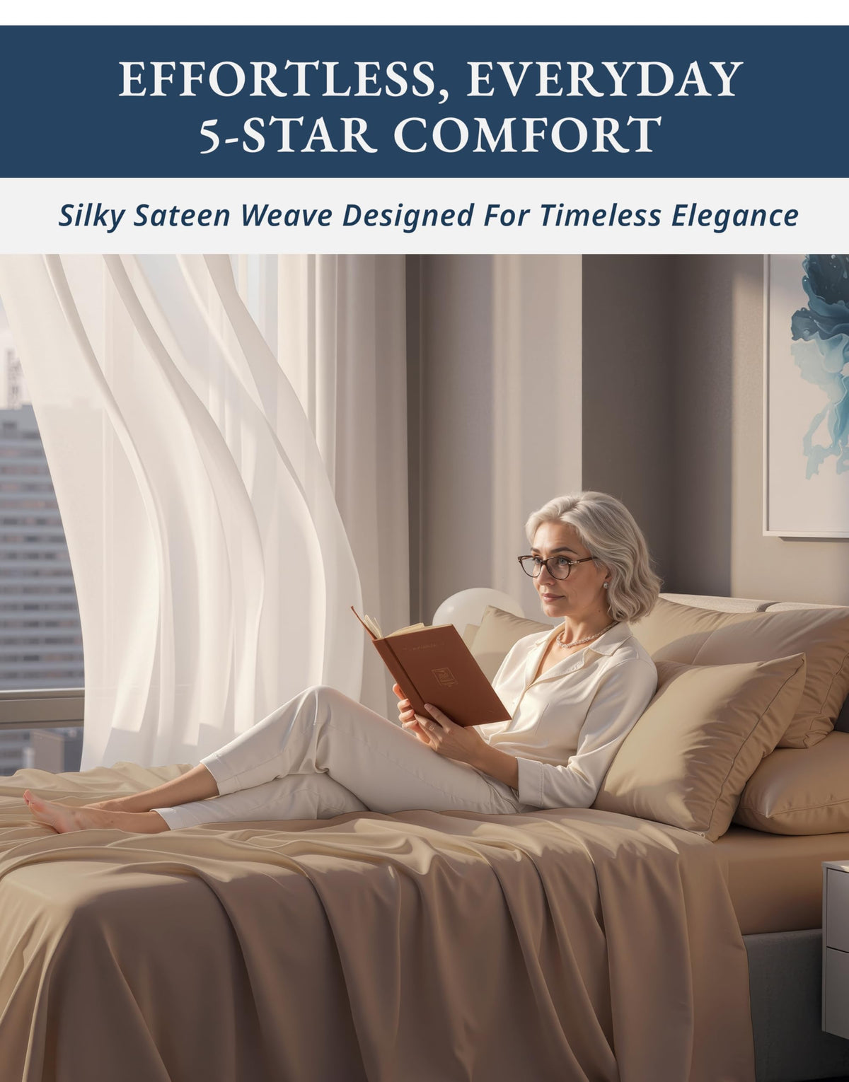 Lane Linen breathable Egyptian cotton enhances comfort and airflow.
