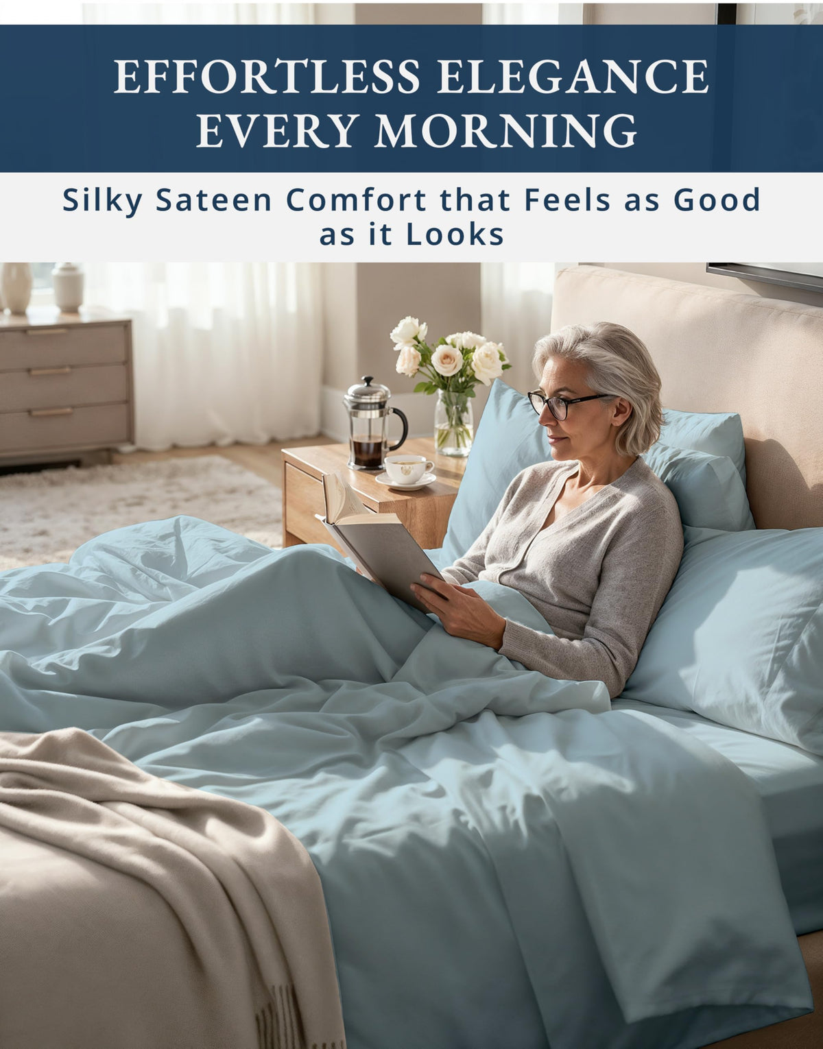 Lane Linen breathable sateen weave provides cooler, comfortable sleep.