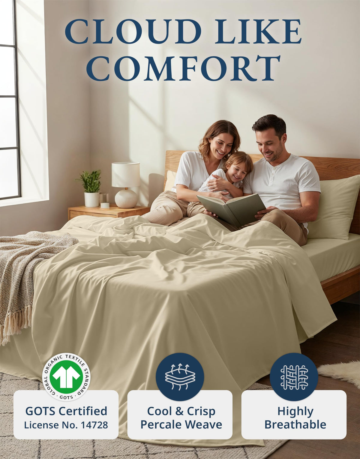 Lane Linen California King fitted sheet showing deep pockets for secure mattress fit.