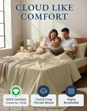 Lane Linen California King fitted sheet showing deep pockets for secure mattress fit.