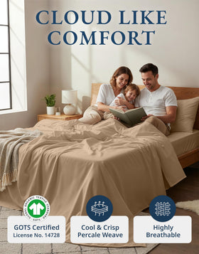 LANE LINEN California King fitted sheet showing deep pockets for secure fit on tall mattresses
