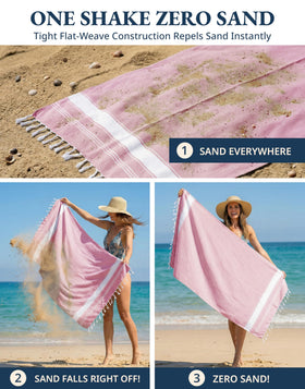 Lane Linen candy pink color showcased for sunny beach days.