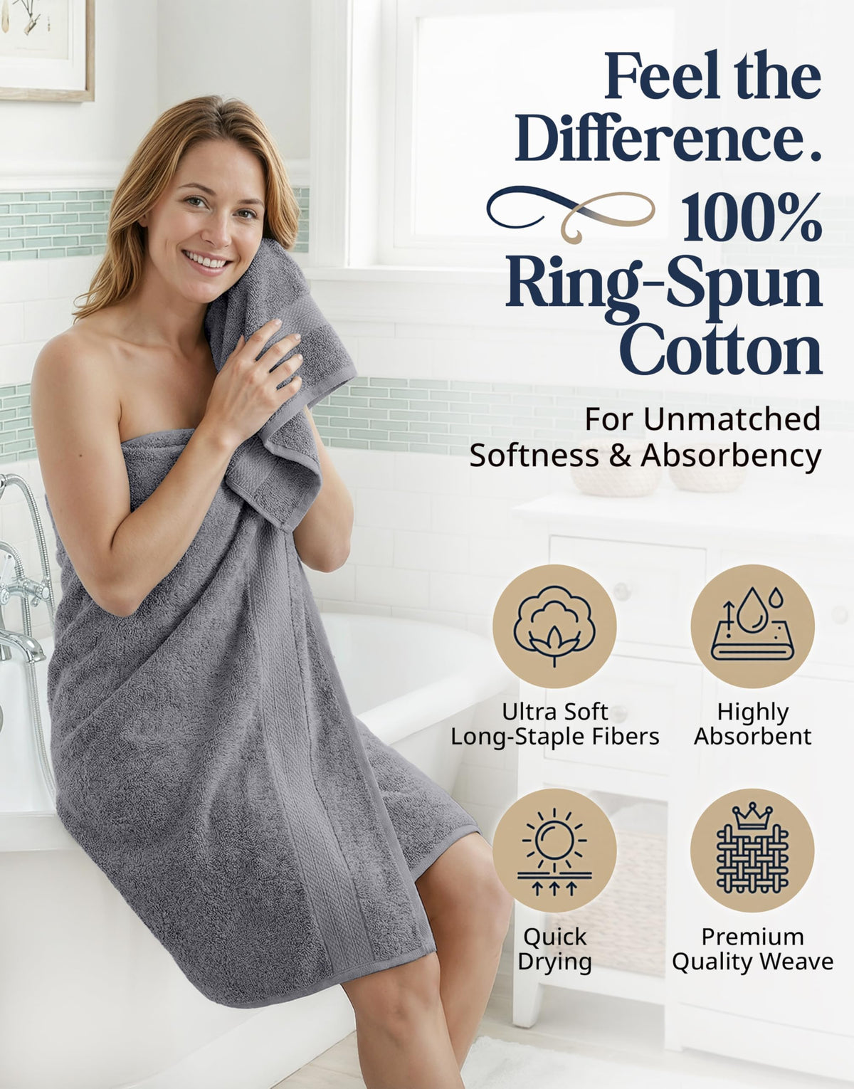 Lane Linen close-up shows plush loops for everyday luxury and comfort.