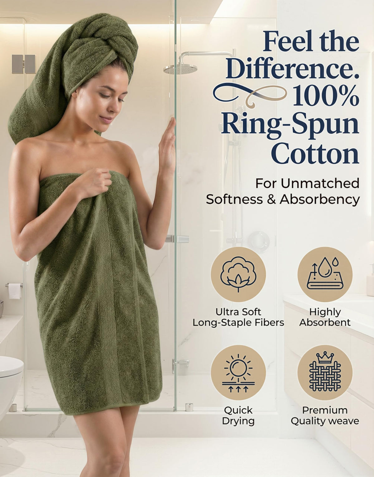 Lane Linen towel set displays vibrant color options for bathroom decor.