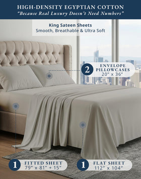 Lane Linen Egyptian cotton sheets on bed providing breathable comfort.
