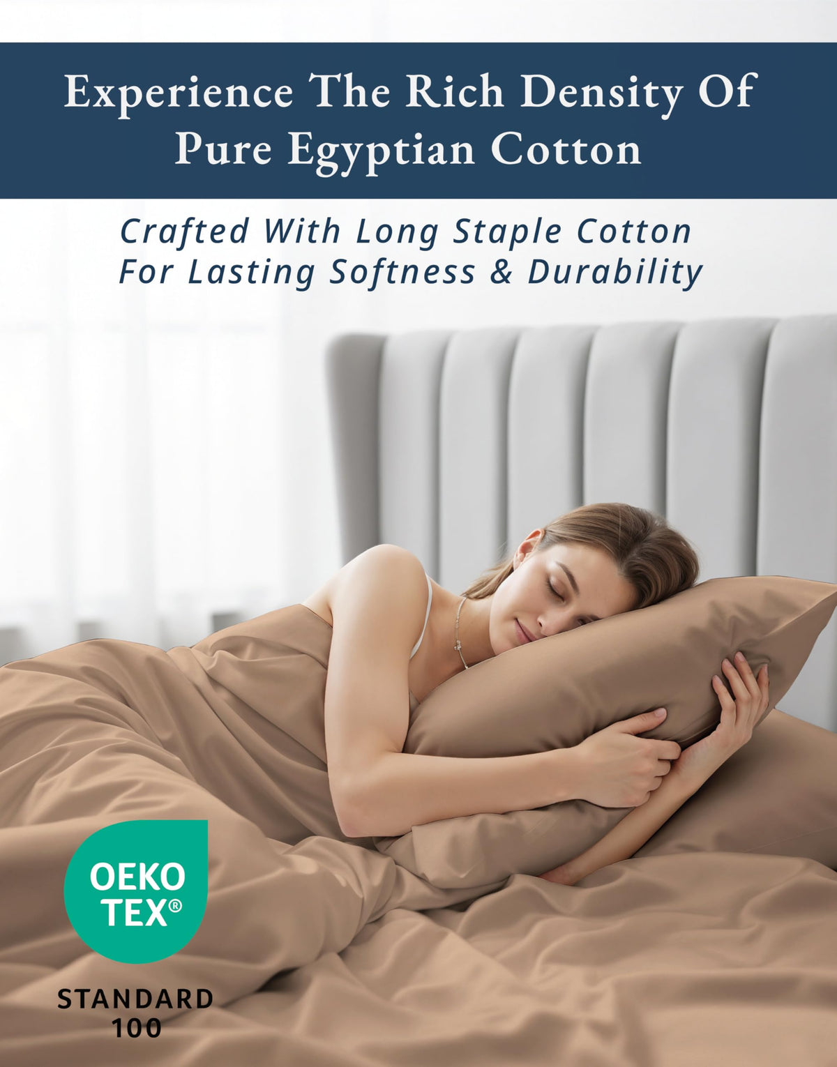 Lane Linen 100% Egyptian cotton weave close-up shows luxurious softness.
