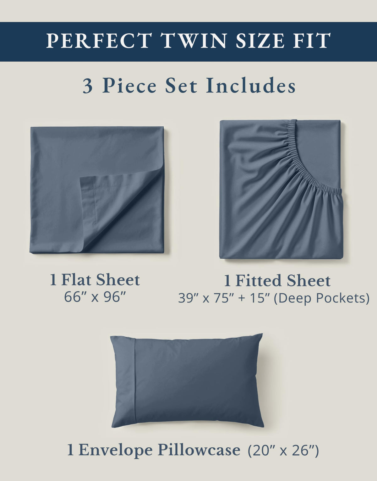 Lane Linen estate blue fabric close-up highlights cool, crisp texture for all-season sleep.