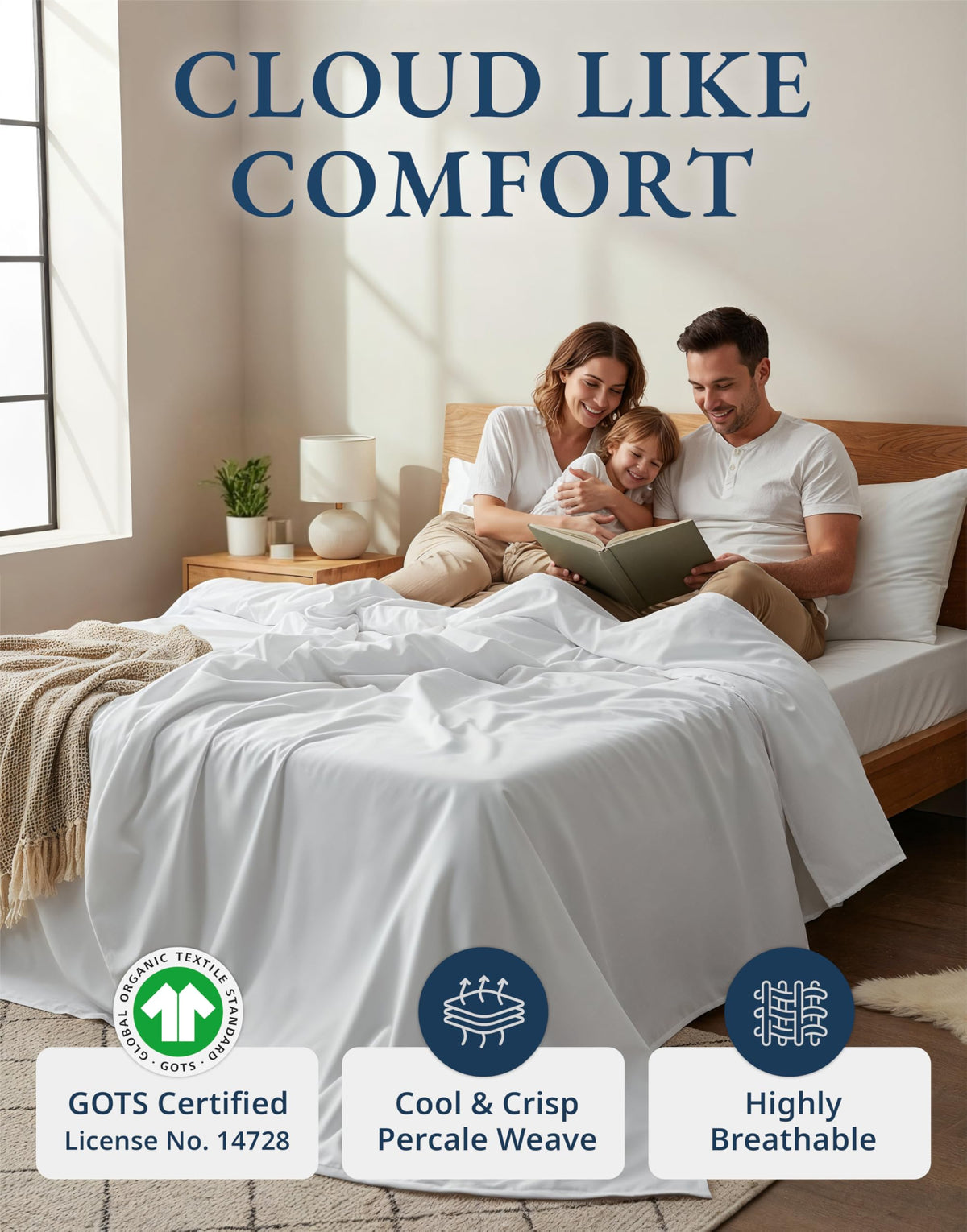 Lane Linen organic fitted sheet with deep pockets keeps the king mattress secure and smooth