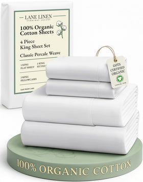 Lane Linen organic flat sheet shows hotel-grade softness and breathable comfort for all-season sleep