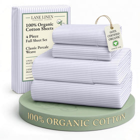 Lane Linen flat sheet in full set, crisp and breathable for all-season comfort.