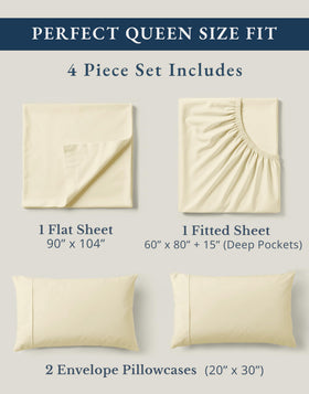 LANE LINEN four-piece queen set displayed with clean white bedding.