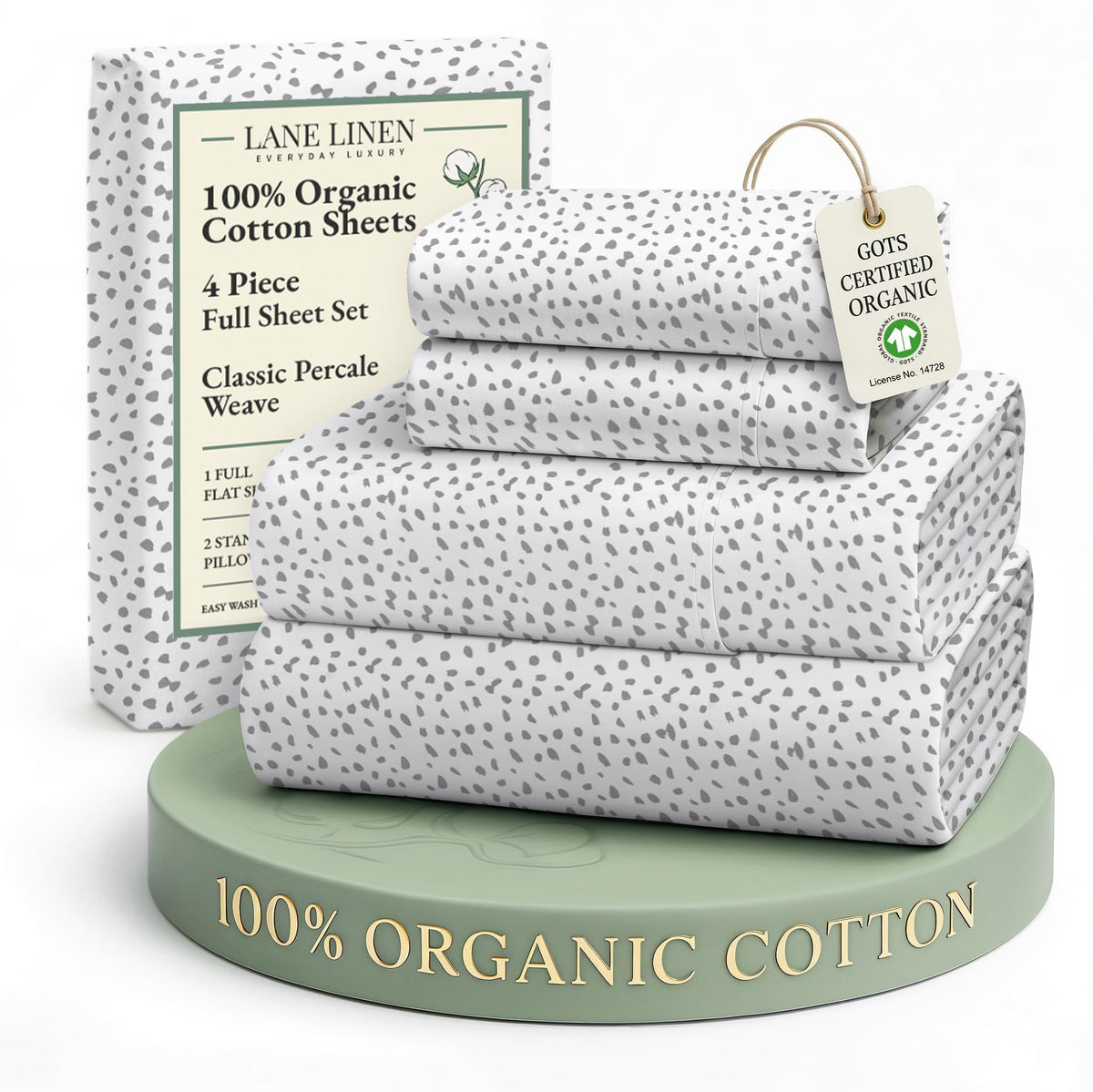 LANE LINEN flat sheet 81x96 close-up, breathable percale for cool, hotel-like comfort