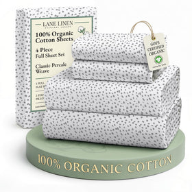 LANE LINEN flat sheet 81x96 close-up, breathable percale for cool, hotel-like comfort