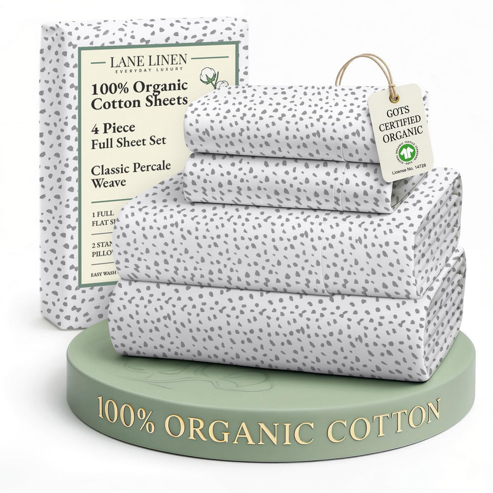 LANE LINEN flat sheet 81x96 close-up, breathable percale for cool, hotel-like comfort