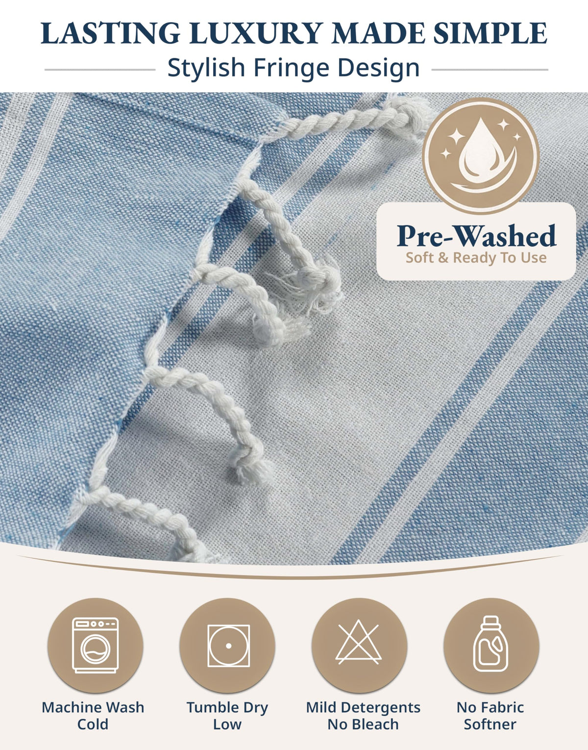 Lane Linen towel doubles as picnic blanket or throw on the beach