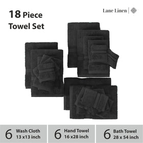 Lane Linen hand towel 16x28 black highlights hotel-inspired softness for hands.