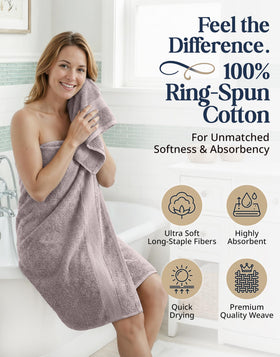 LANE LINEN hand towels in platinum finish, quick-drying for guest bathrooms.