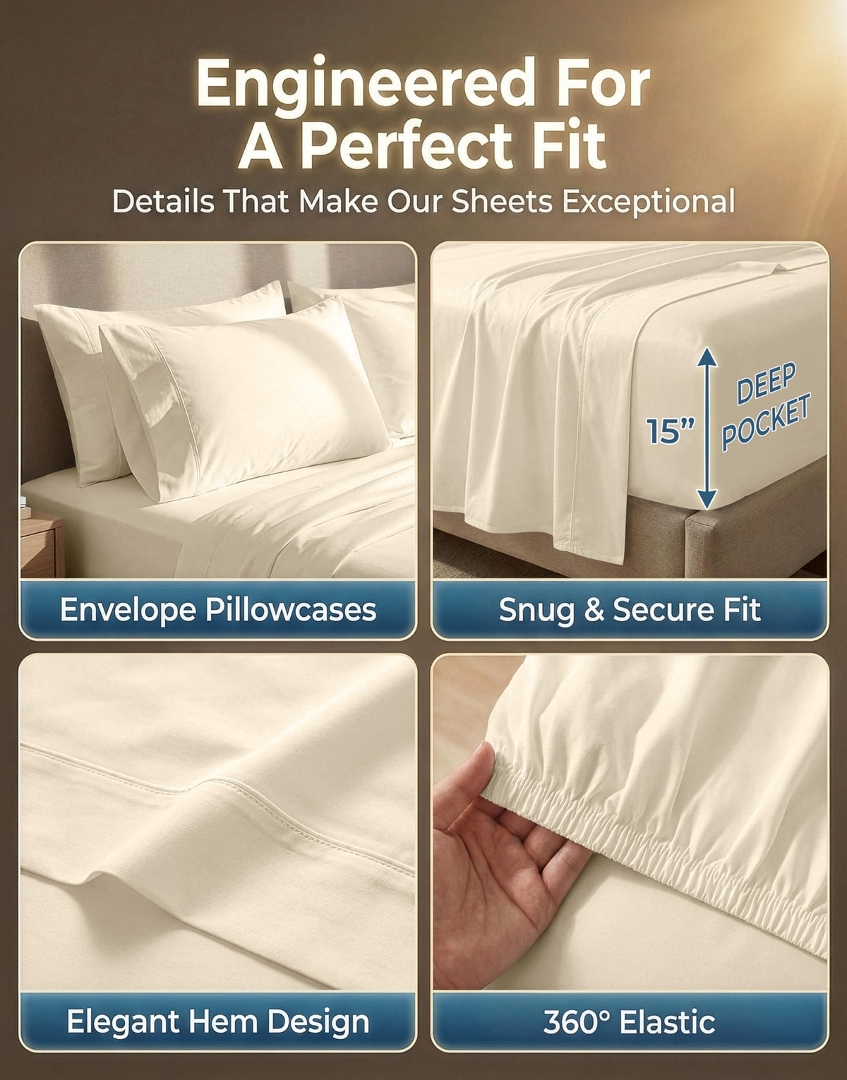 Lane Linen hotel collection hem-detail provides refined edge styling.