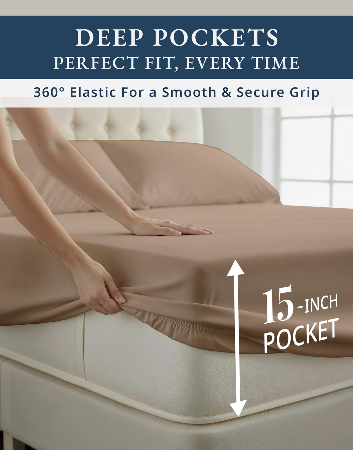 Lane Linen hotel quality softness adds premium feel to any bedroom.