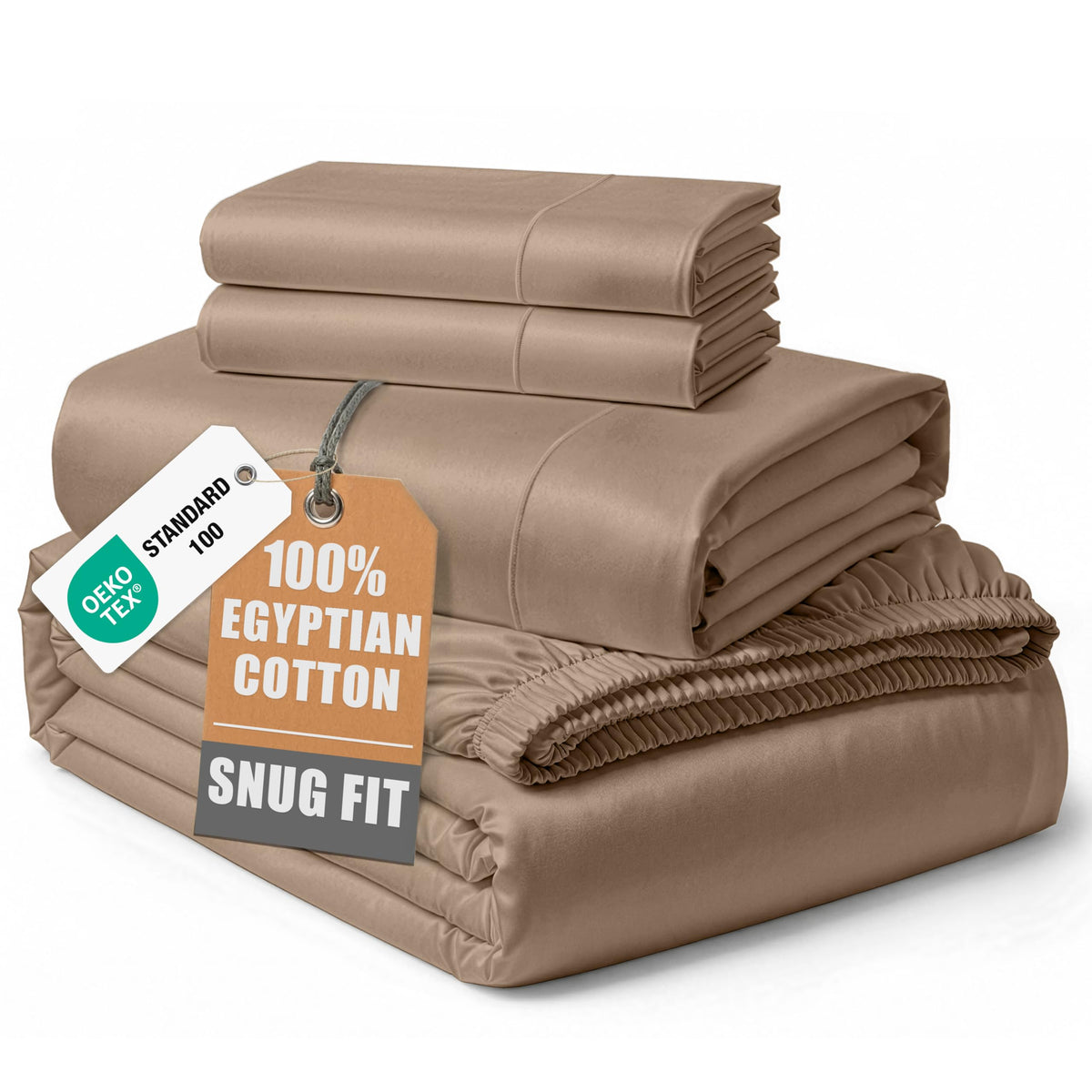 Lane Linen king fitted sheet with a 16-inch deep pocket for a secure fit.