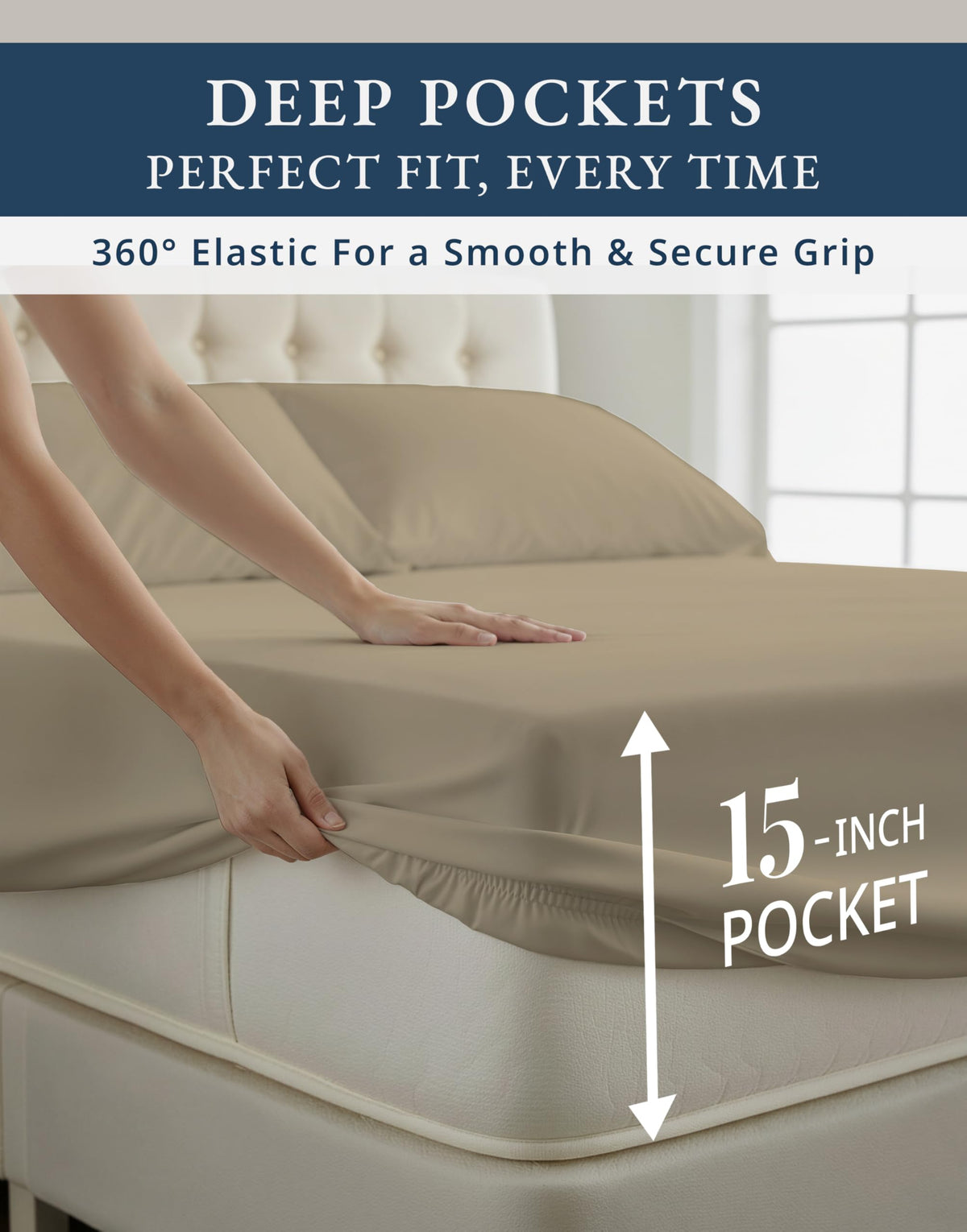 LANE LINEN breathable cotton sheets promote cooler nights for hot sleepers.