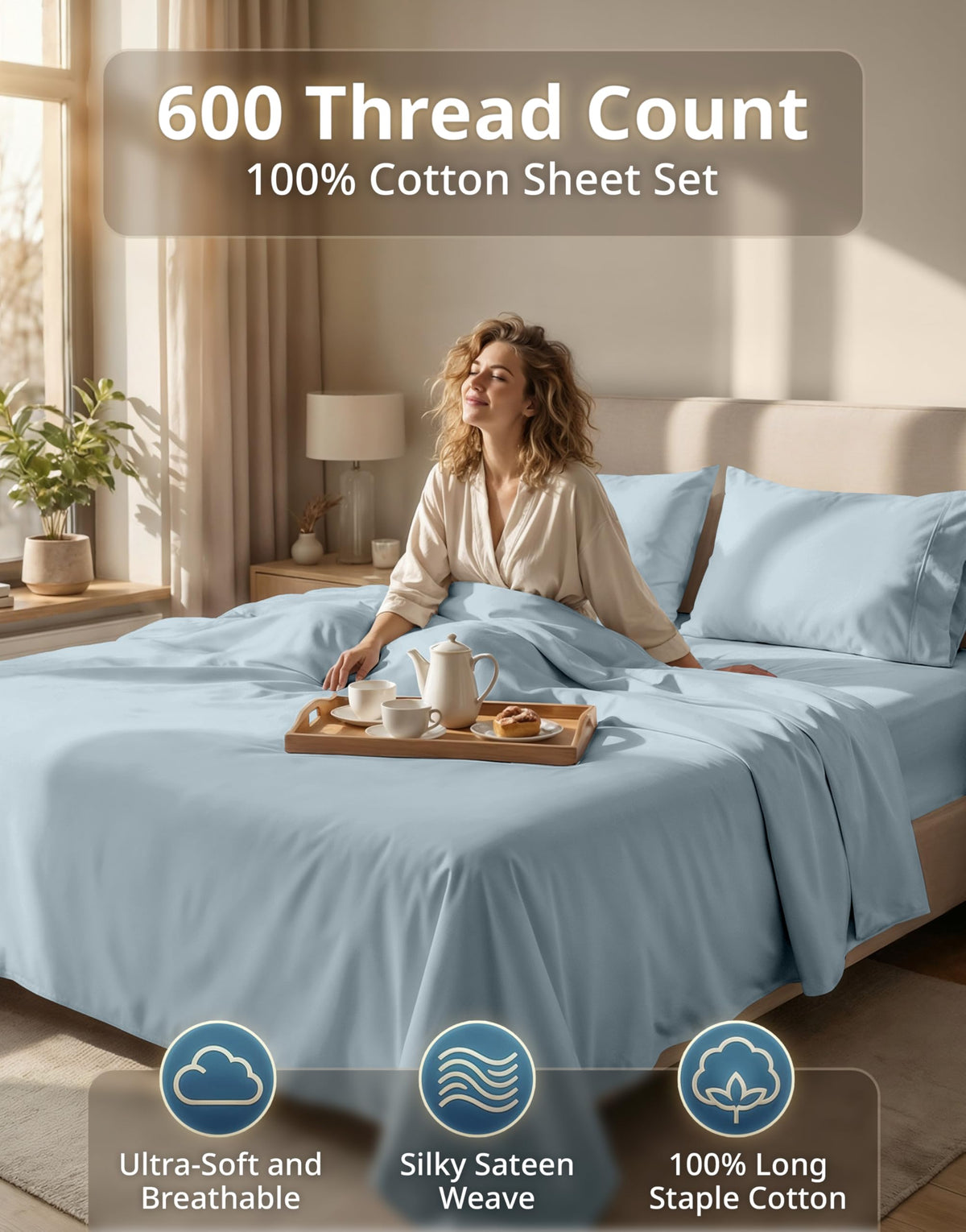 Lane Linen king flat sheet detail showing generous coverage
