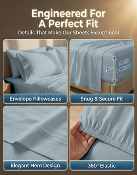 Lane Linen king sheets hotel-style hem detail for polished look