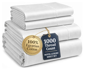 Lane Linen king sheets set on bed shows premium 1000-thread-count comfort.