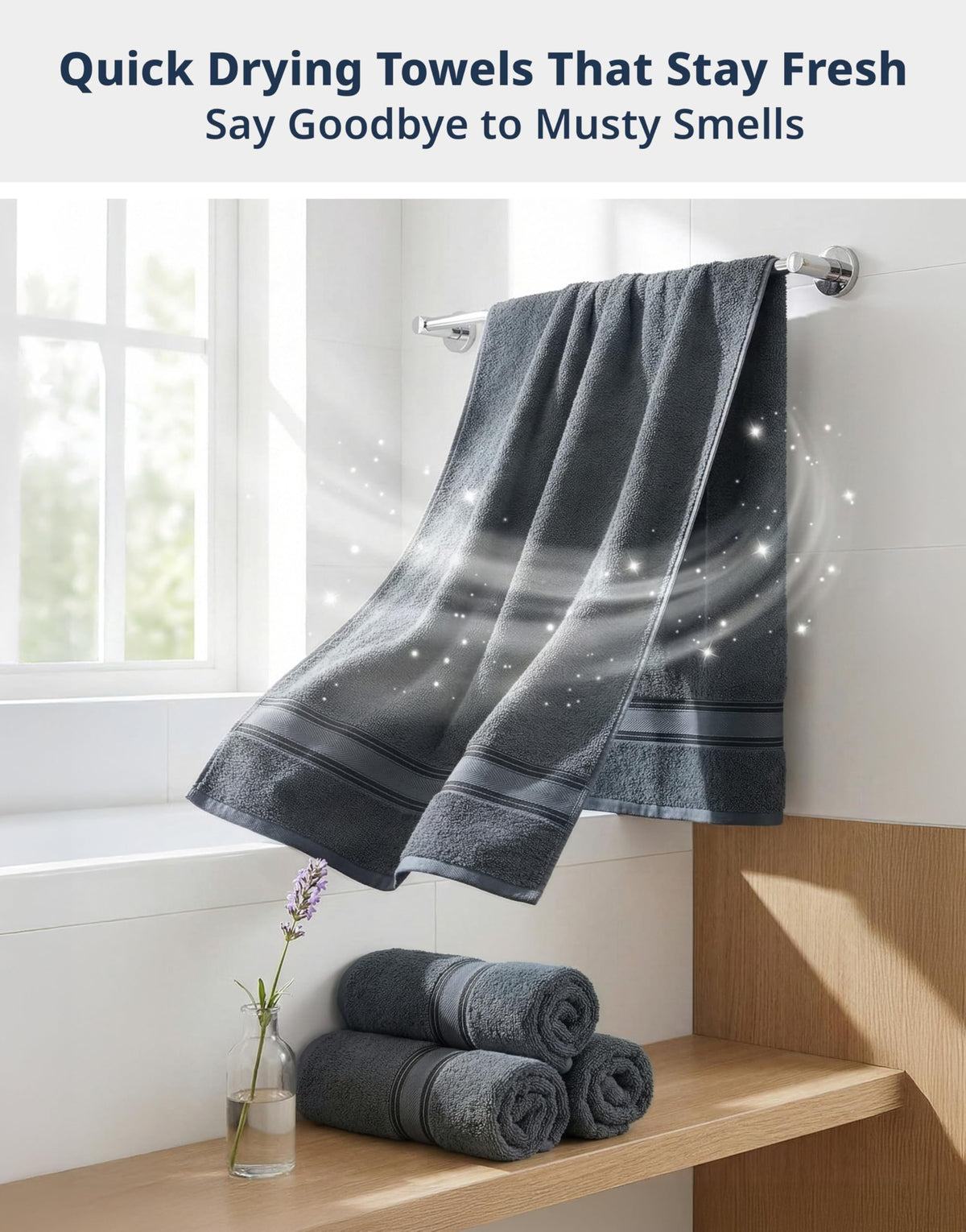 Lane Linen towels stay soft and absorbent through many laundry cycles.