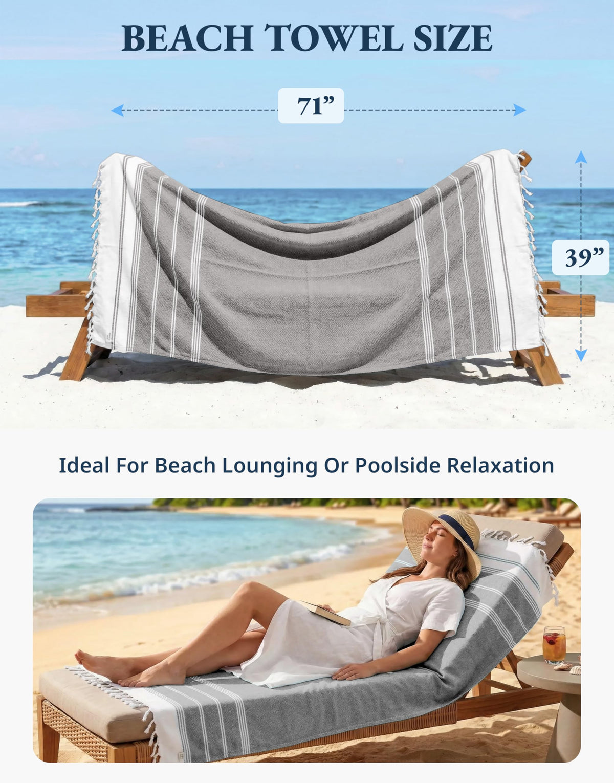 LANE LINEN Multipurpose Towel as sarong or yoga blanket.