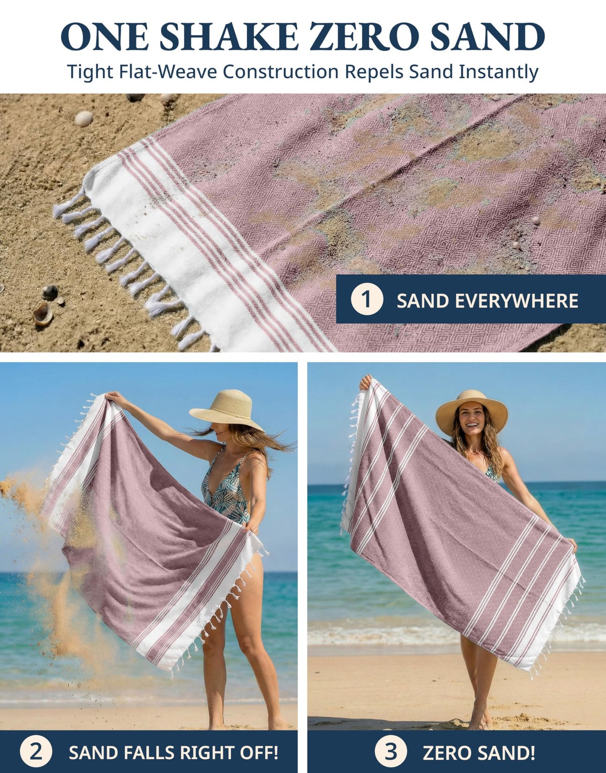 Lane Linen multipurpose towel serves as sarong, yoga mat, or picnic blanket.