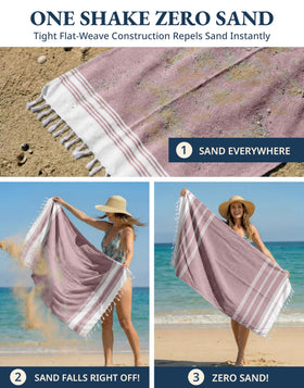Lane Linen multipurpose towel serves as sarong, yoga mat, or picnic blanket.