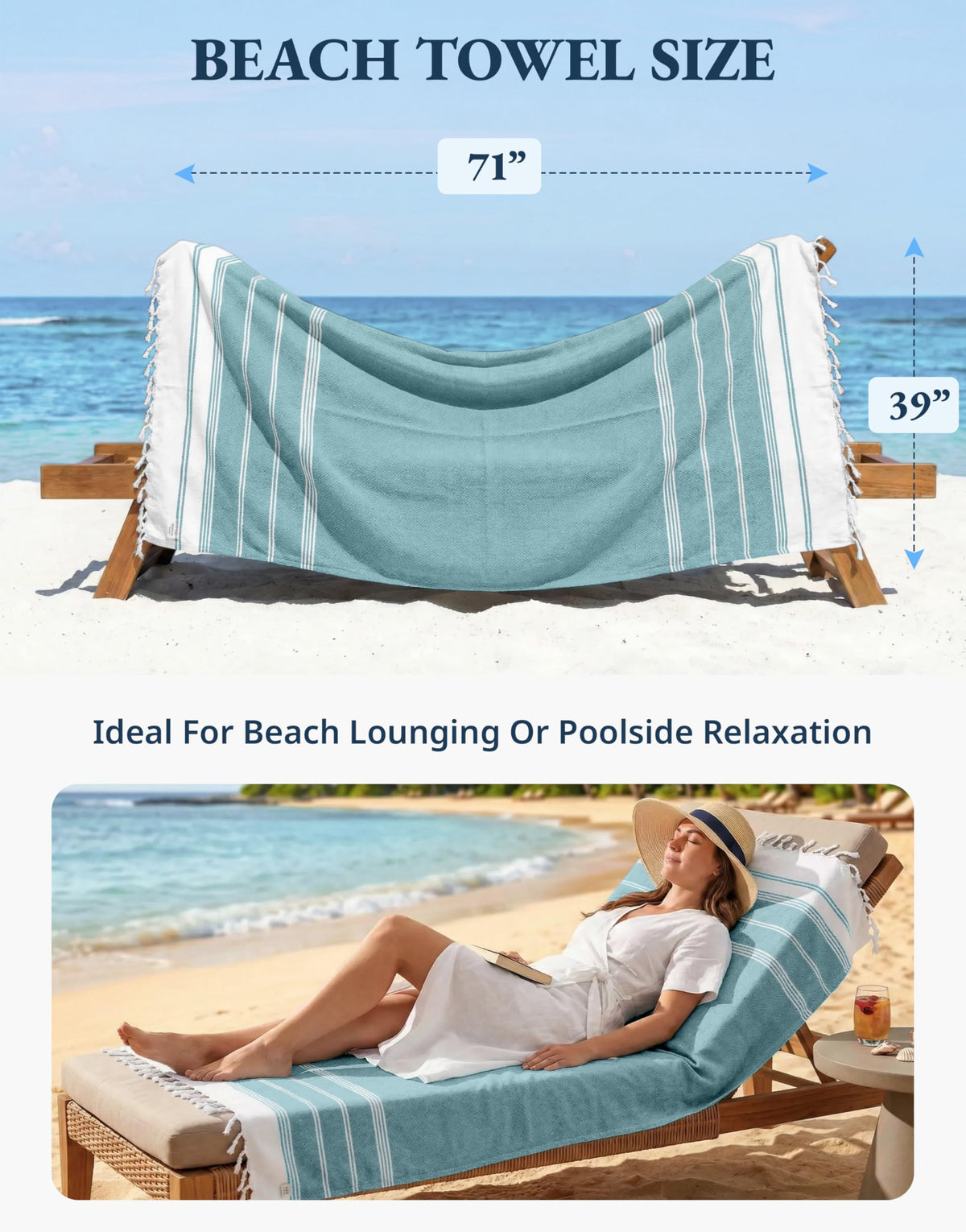 Lane Linen multiuse towel draped as a sarong for easy cover-up