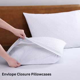 Close-up of Lane Linen organic cotton percale weave shows a crisp, hotel-quality finish.