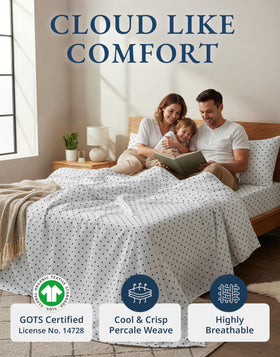 Lane Linen percale weave flat sheet close up demonstrates crisp hotel quality softness