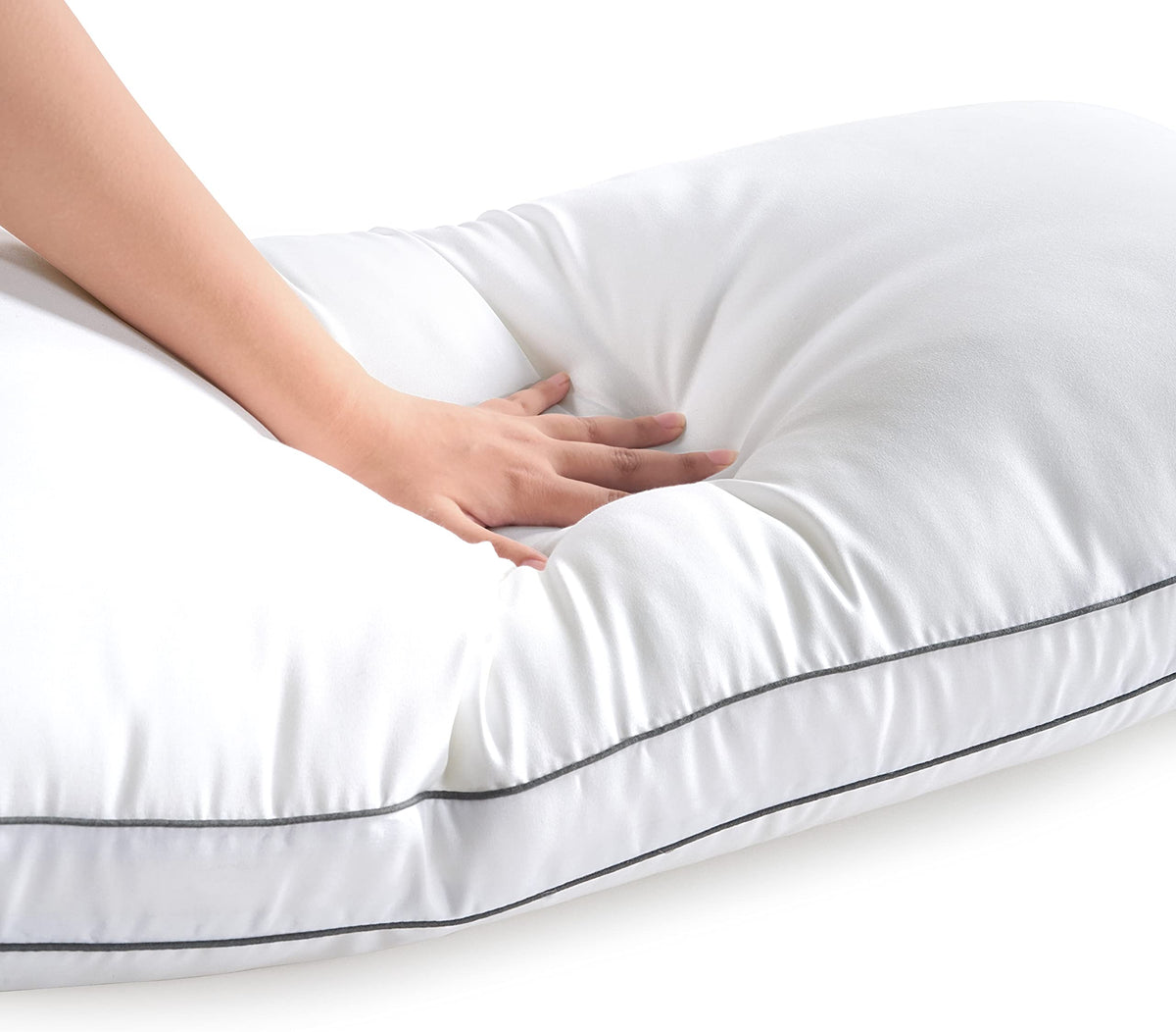 Lane Linen pillows gusseted sides providing extra shoulder room for side sleepers